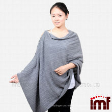 100 % Pure Cashmere Scarves Sweater Crochet Lady Poncho Cashmere with Buffalo Horn Button